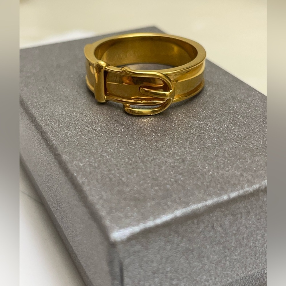 Hermes Gold Buckle Scarf Ring (100% Authentic)